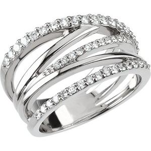 Accented Criss-Cross Ring