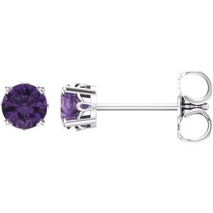 Round 4-Prong Scroll Setting® Stud Earrings