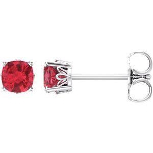 Cushion 4-Prong Scroll Setting® Stud Earrings