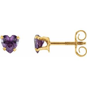 Heart Snap-In Youth Stud Earrings