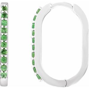 Accented Elongated Hoop Earrings