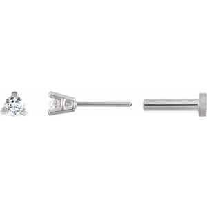 Round 3-Prong Press Fit Stud Earrings
