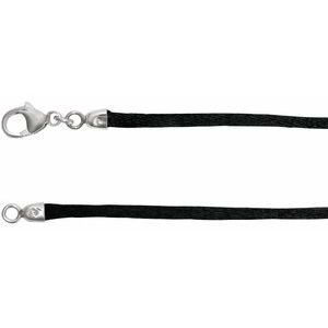2.25 mm Black Silk Cord Necklace