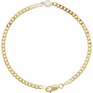 Bezel-Set Solitaire Link Bracelet