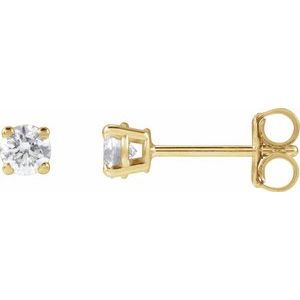 Round 4-Prong Lightweight Stud Earrings