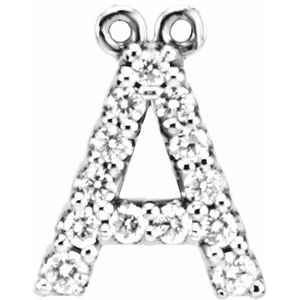 Accented Block Initial Necklace Center
