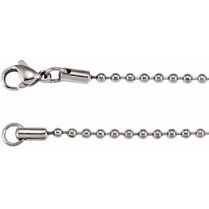 2.4 mm Stainless Steel Hollow Bead Chain
