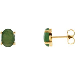 Oval 4-Prong Cabochon Earrings