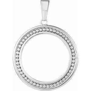 19x1.5 mm Tab Back Milgrain Coin Frame Pendant