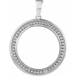 21.1x2 mm Tab Back Milgrain Coin Frame Pendant