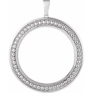 30.5x2.1 mm Tab Back Milgrain Coin Frame Pendant
