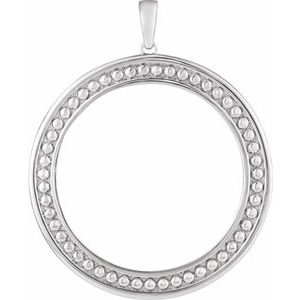38.2x2.8 mm Tab Back Milgrain Coin Frame Pendant