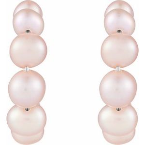 Pearl Hoop Earrings - Image 2