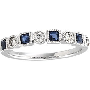 Milgrain Bezel-Set Anniversary Band