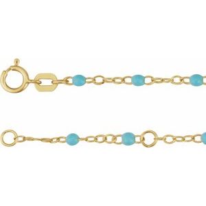 2 mm Enamel Bead Adjustable Chain