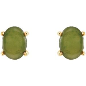 Oval 4-Prong Cabochon Earrings - Image 2