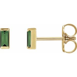 Straight Baguette Channel-Set Stud Earrings