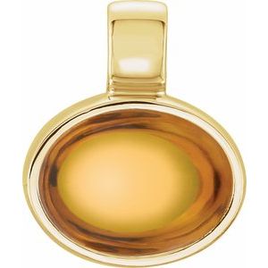 Oval Bezel-Set Pendant