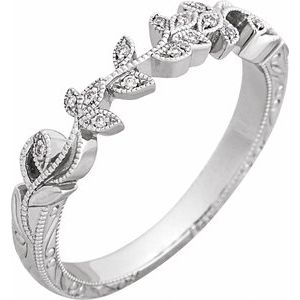 Accented Floral Engagement Ring or Band