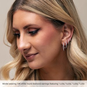 Lab-Grown Diamond Hoop Earrings - Image 3