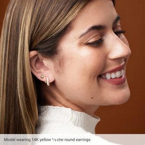 Round Bezel-Set Stud Earrings - Image 3