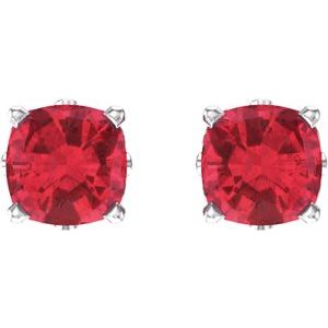 Cushion 4-Prong Scroll Setting?? Stud Earrings - Image 2