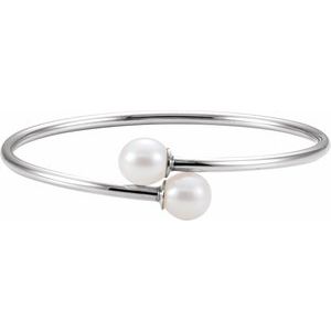 Flexible Pearl Bangle Bracelet