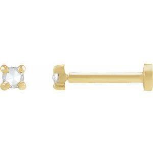 Round Rose-Cut 4-Prong Claw Stud Earrings