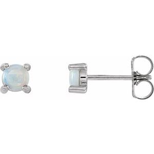 Round 4-Prong Cabochon Earrings