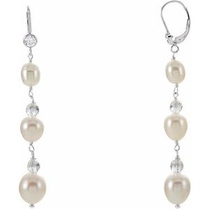 Pearl & Crystal Dangle Earrings
