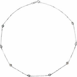 Bezel-Set Station Necklace