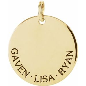 Posh Mommy?? Engravable Extra Large Disc Pendant
