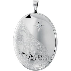 Oval Locket with Footprints