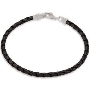 Kera?? 3.0 mm Black Braided Leather Bracelet