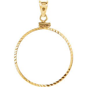 Diamond-Cut Screw-Top Coin Frame Pendant