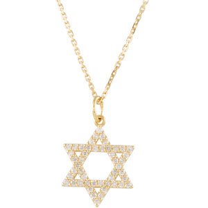 Accented Star of David Necklace or Pendant