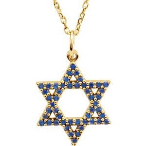 Accented Star of David Necklace or Pendant