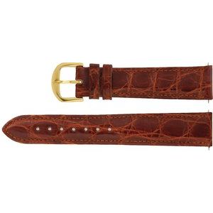 Leather Crocodile Grain Padded Watch Band
