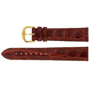 Leather Crocodile Grain Padded Watch Band
