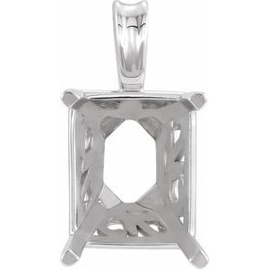 Emerald 4-Prong Laurel Scroll Pendant
