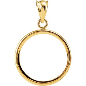 16.4x1.1 mm Tab Back Coin Frame Pendant