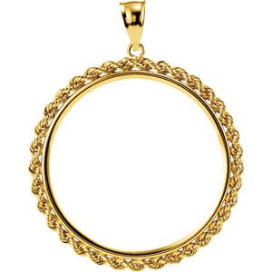 34.3x2.4 mm Tab Back Rope Coin Frame Pendant
