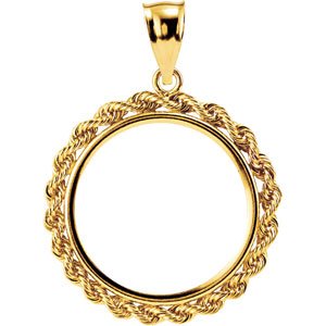 21.5x1.5 mm Tab Back Rope Coin Frame Pendant