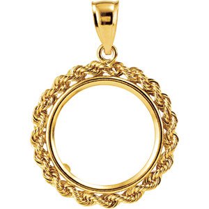 17.9x1.2 mm Tab Back Rope Coin Frame Pendant