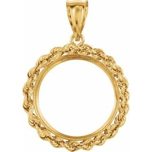 19x1.1 mm Tab Back Rope Coin Frame Pendant