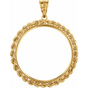 30x2.7 mm Tab Back Rope Coin Frame Pendant