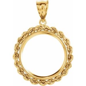 20x1.7 mm Tab Back Rope Coin Frame Pendant