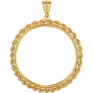 32.7x2.7 mm Tab Back Rope Coin Frame Pendant