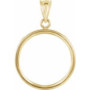 17.9x1.2 mm Tab Back Coin Frame Pendant