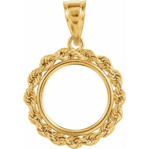 13.9x1 mm Tab Back Rope Coin Frame Pendant